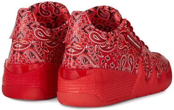 Giuseppe Zanotti Talon sneakers met bandanaprint Rood