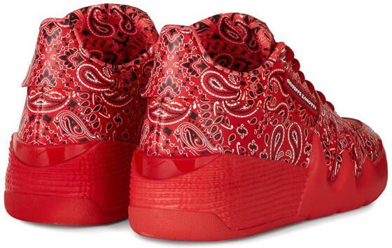 Giuseppe Zanotti Sneakers met paisley-print Rood