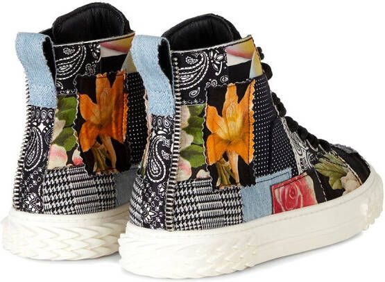 Giuseppe Zanotti Sneakers met patchwork Zwart