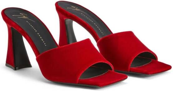 Giuseppe Zanotti Solhene fluwelen sandalen Rood