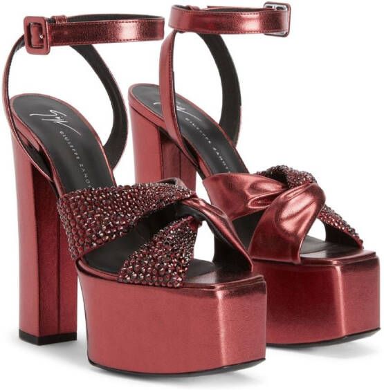 Giuseppe Zanotti Suzy Lee sandalen met plateauzool Rood