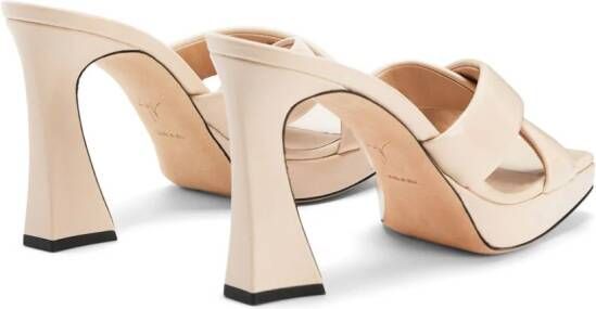 Giuseppe Zanotti Stacee 85mm leren muiltjes Beige