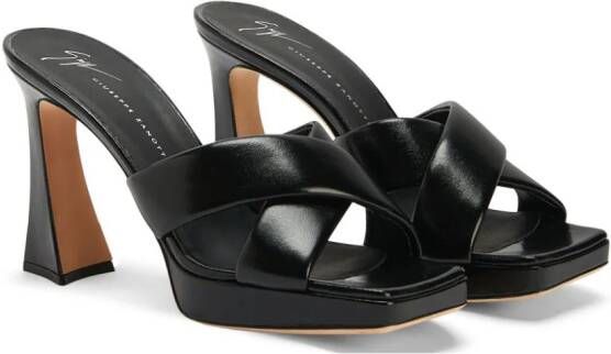 Giuseppe Zanotti Stacee 85mm leren muiltjes Zwart