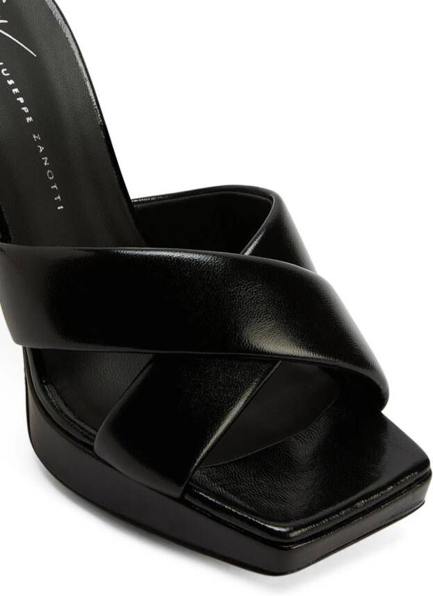 Giuseppe Zanotti Stacee 85mm leren muiltjes Zwart