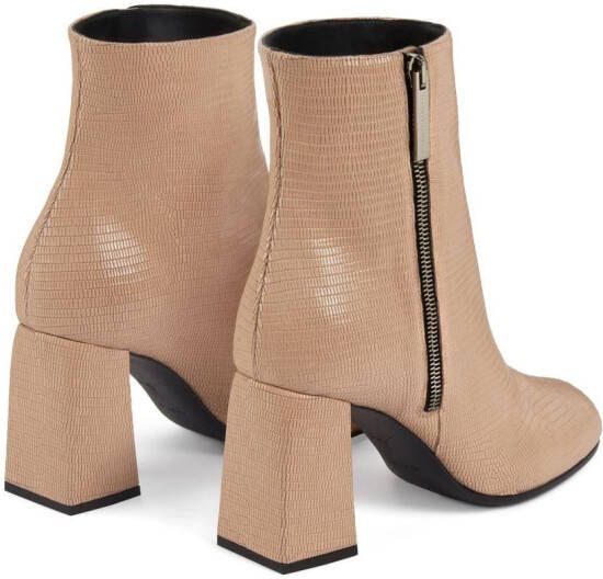 Giuseppe Zanotti Sveva leren enkellaarzen Beige