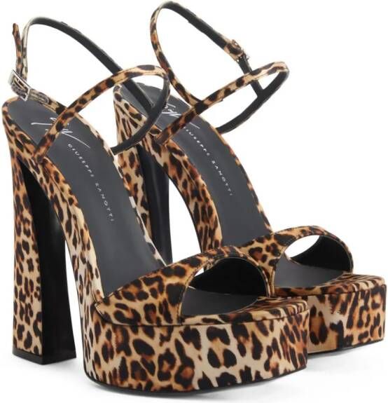 Giuseppe Zanotti Sylvy 145 sandalen met luipaardprint Bruin