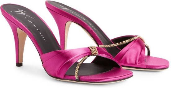 Giuseppe Zanotti Symonne satijnen sandalen Roze