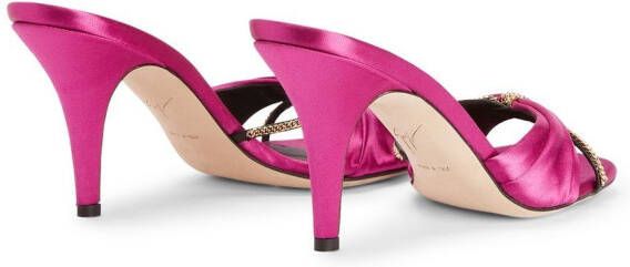 Giuseppe Zanotti Symonne satijnen sandalen Roze