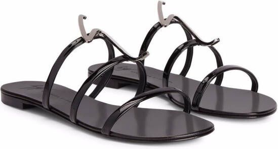 Giuseppe Zanotti Syrma sandalen met G bandje Zwart