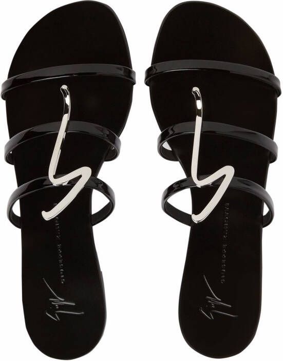 Giuseppe Zanotti Syrma sandalen met G bandje Zwart