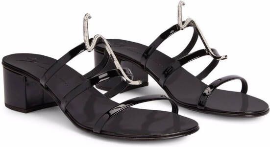 Giuseppe Zanotti Syrma sandalen met G bandje Zwart