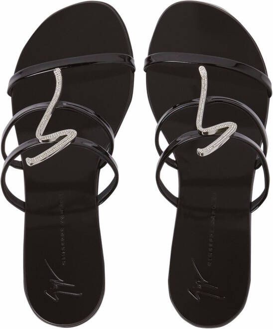 Giuseppe Zanotti Syrma sandalen met G bandje Zwart