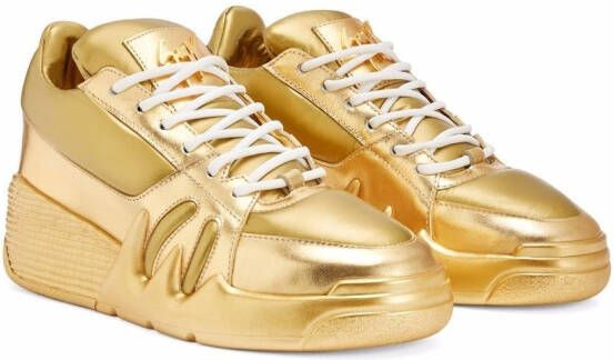 Giuseppe Zanotti Talon metallic sneakers Goud