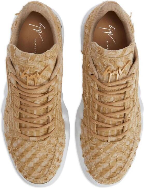 Giuseppe Zanotti Talon sneakers met jacquard Beige