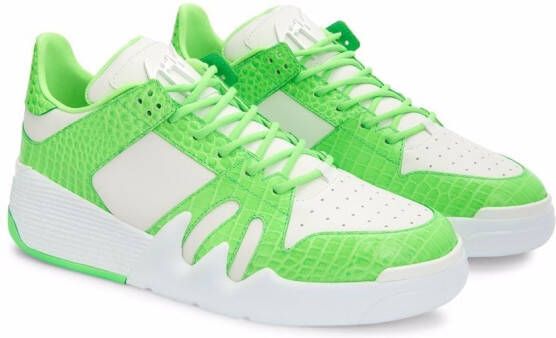 Giuseppe Zanotti Talon sneakers met krokodillenleer-effect Wit