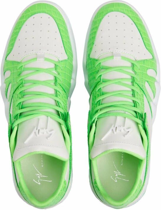 Giuseppe Zanotti Talon sneakers met krokodillenleer-effect Wit