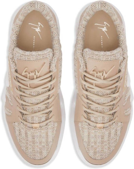 Giuseppe Zanotti Talon sneakers met logopatch Beige