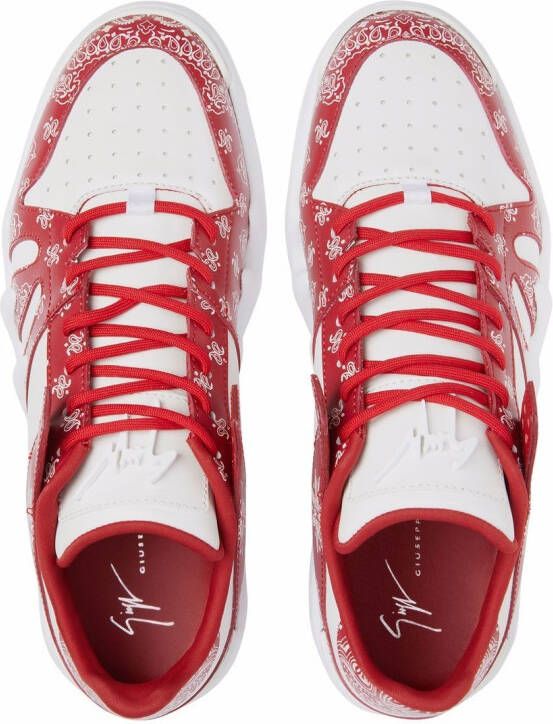 Giuseppe Zanotti Talon sneakers met paisley-print Rood