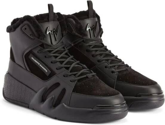 Giuseppe Zanotti Talon Winter leren sneakers Zwart