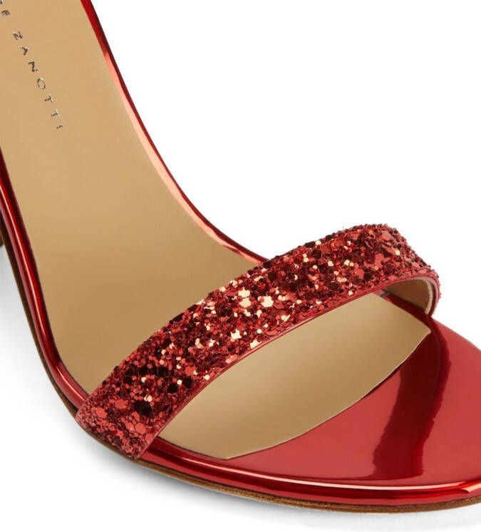 Giuseppe Zanotti Tara sandalen met glitter Rood