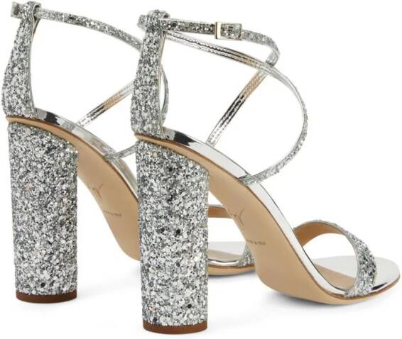 Giuseppe Zanotti Tara sandalen met glitter Zilver