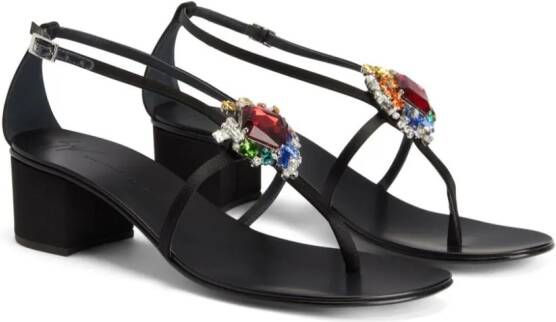 Giuseppe Zanotti Tarassacum sandalen verfraaid met kristallen Zwart