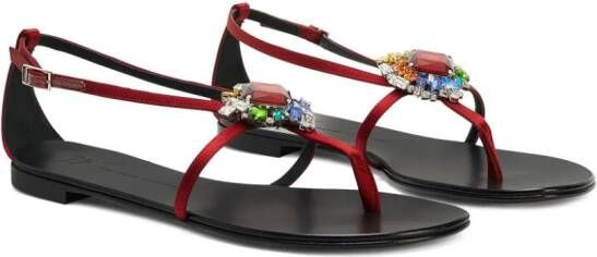 Giuseppe Zanotti Tarassacum sandalen verfraaid met kristallen Rood