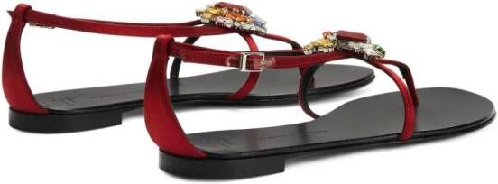 Giuseppe Zanotti Tarassacum sandalen verfraaid met kristallen Rood