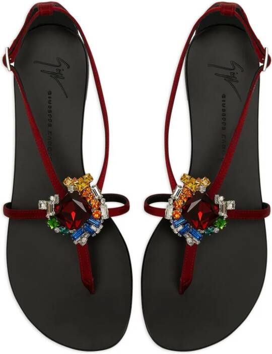 Giuseppe Zanotti Tarassacum sandalen verfraaid met kristallen Rood