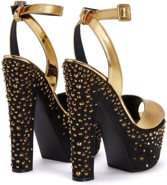 Giuseppe Zanotti Tarifa Jewel sandalen met plateauzool Goud