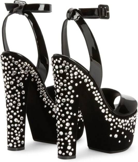 Giuseppe Zanotti Tarifa Jewel sandalen met plateauzool Zwart