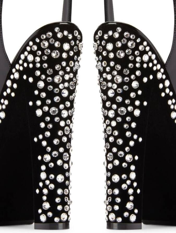 Giuseppe Zanotti Tarifa Jewel sandalen met plateauzool Zwart