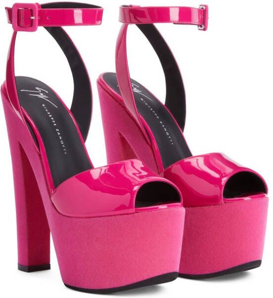 Giuseppe Zanotti Tarifa sandalen met plateauzool Roze