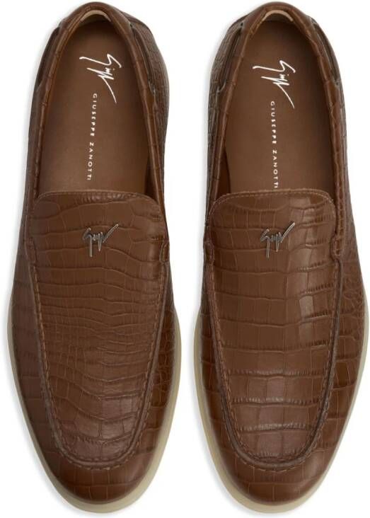 Giuseppe Zanotti The Maui leren loafers Bruin