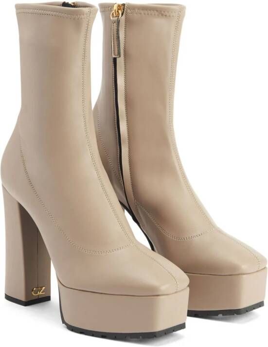 Giuseppe Zanotti The New Morgana enkellaarzen Beige