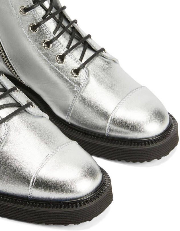 Giuseppe Zanotti Thora laarzen met veters Zilver