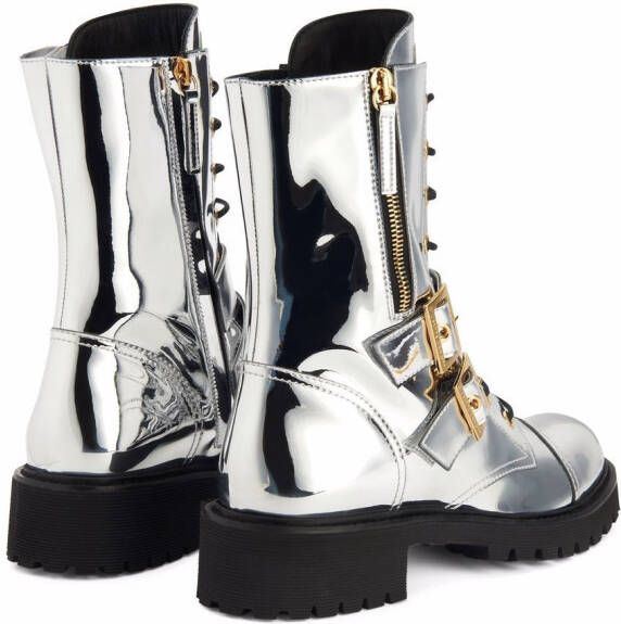 Giuseppe Zanotti Tifa metallic laarzen Zilver