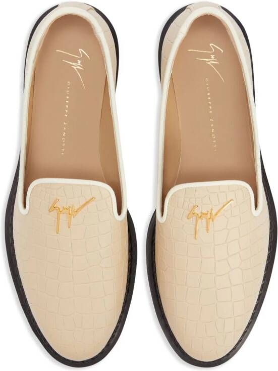 Giuseppe Zanotti Tim leren loafers Beige