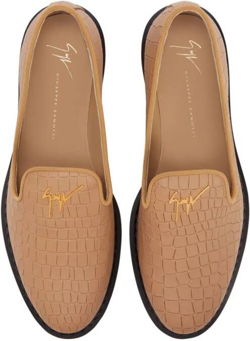 Giuseppe Zanotti Tim leren loafers Beige