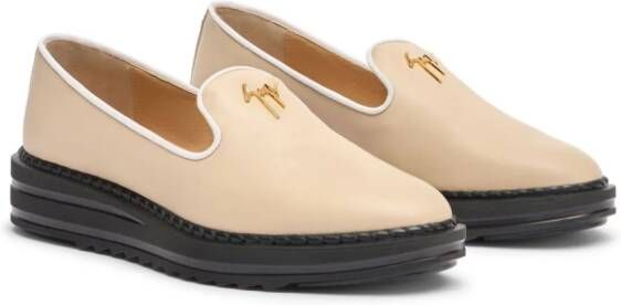 Giuseppe Zanotti Tim leren loafers Beige