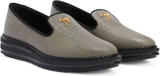 Giuseppe Zanotti Tim leren loafers Grijs