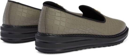 Giuseppe Zanotti Tim leren loafers Grijs