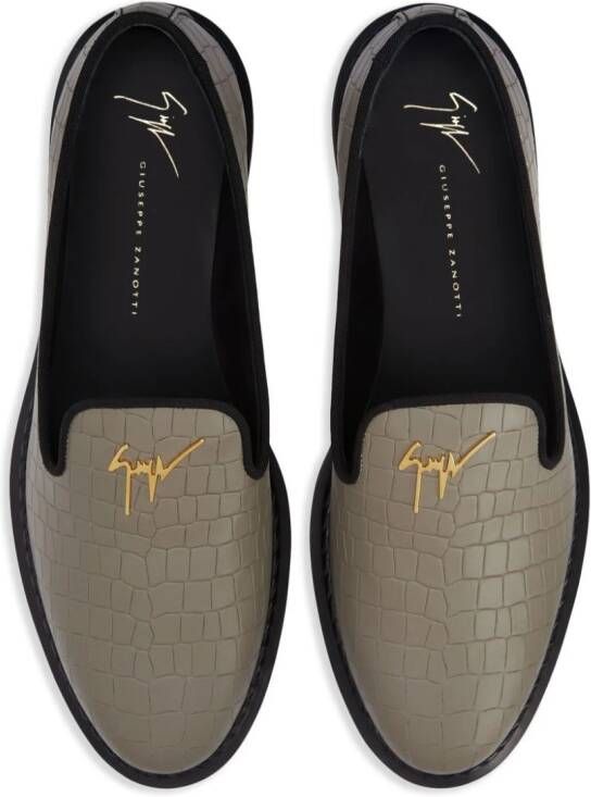 Giuseppe Zanotti Tim leren loafers Grijs