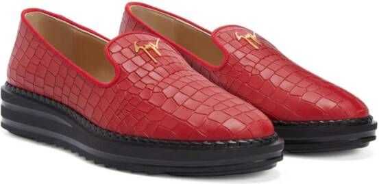 Giuseppe Zanotti Tim leren loafers Rood