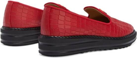 Giuseppe Zanotti Tim leren loafers Rood