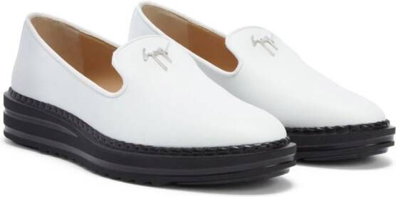 Giuseppe Zanotti Tim leren loafers Wit