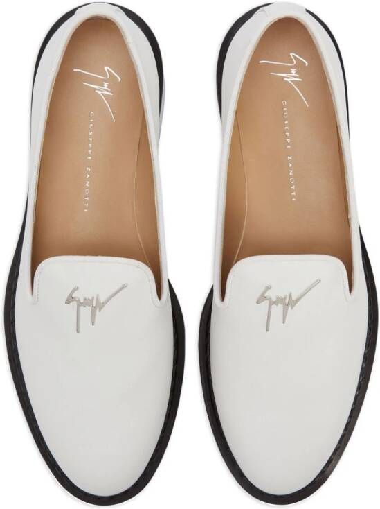 Giuseppe Zanotti Tim leren loafers Wit