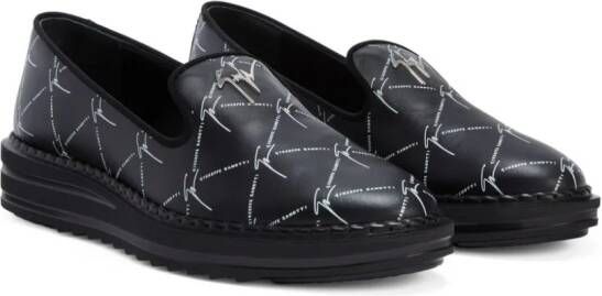 Giuseppe Zanotti Tim leren loafers Zwart