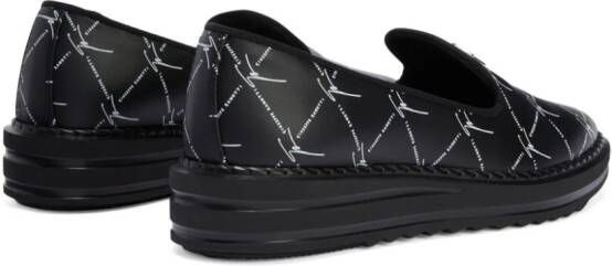 Giuseppe Zanotti Tim leren loafers Zwart