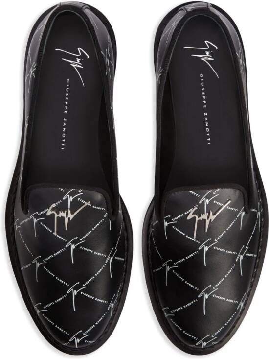 Giuseppe Zanotti Tim leren loafers Zwart